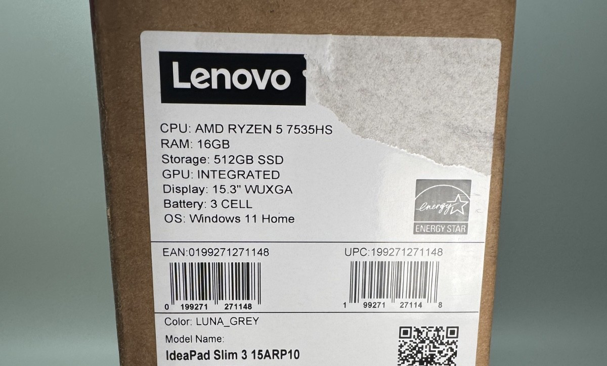 Lenovo IdeaPad Slim 3 15ARP 15" Laptop Ryzen 5 16GB RAM 512GB SSD