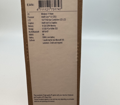Acer Aspire 3 A315-59-575V i5 16GB RAM 512GB SSD Silver NX.K6SEK.00A GRADE A