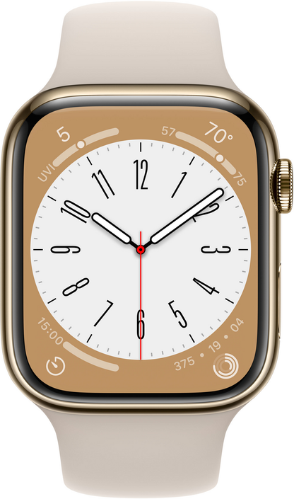 Apple Watch Series 8 45 mm Starlight GPS+Cellular 2022 Smartwatch MNKM3B/A A2775