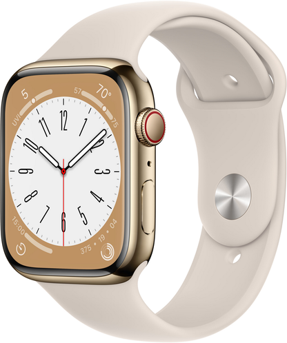 Apple Watch Series 8 45 mm Starlight GPS+Cellular 2022 Smartwatch MNKM3B/A A2775
