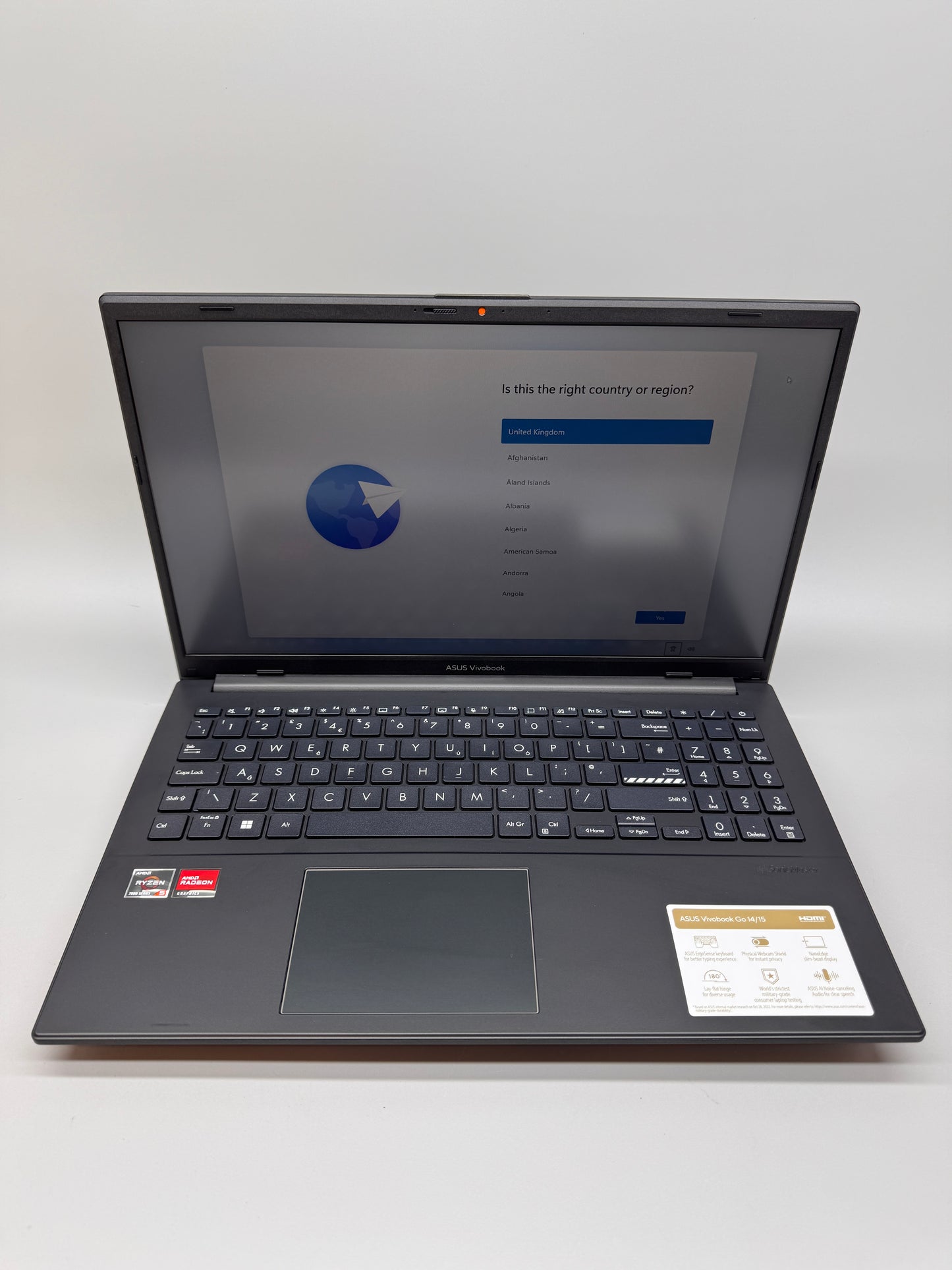 Asus VivoBook Go Laptop 15inch Ryzen 5 7520U 16GB RAM 512 GB SSD E1504FA-BQ2566W